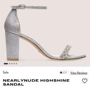 Stuart Weitzman Nearly Nude Disco Shine Sandal